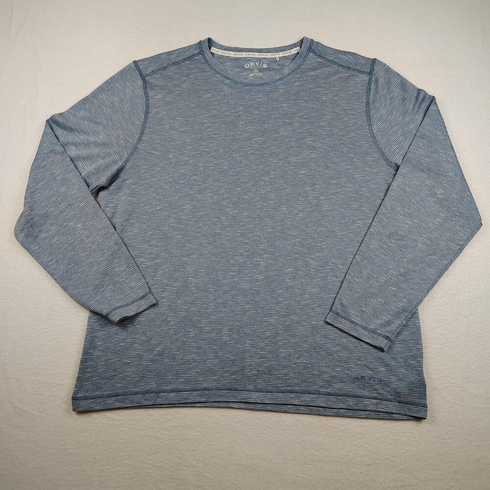 Orvis Classic Collection Shirt Mens XL Blue Long Sleeve